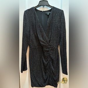 glittery black dress